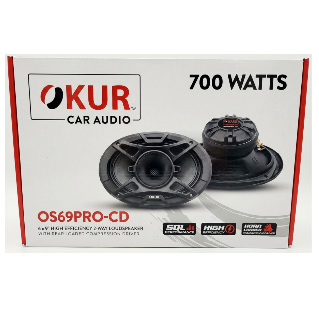 OKUR OS69PRO-CD 6" x 9" 700W 2-Way 4-Ohm High Efficiency Car Loudspeakers (Pair)