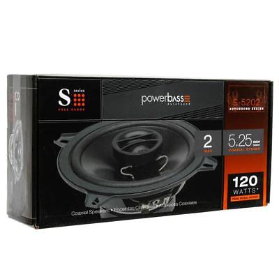 PowerBass S-5202 120 W Max 5.25" 4-Ohms Stereo Car Audio Full Range Speakers