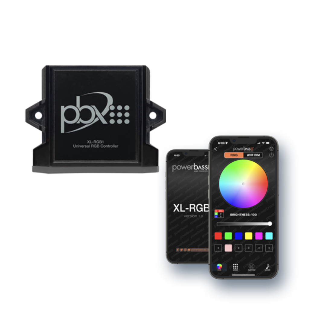 Powebass XL-RGB1 Universal RGB App-Based Controller for iPhone & Android