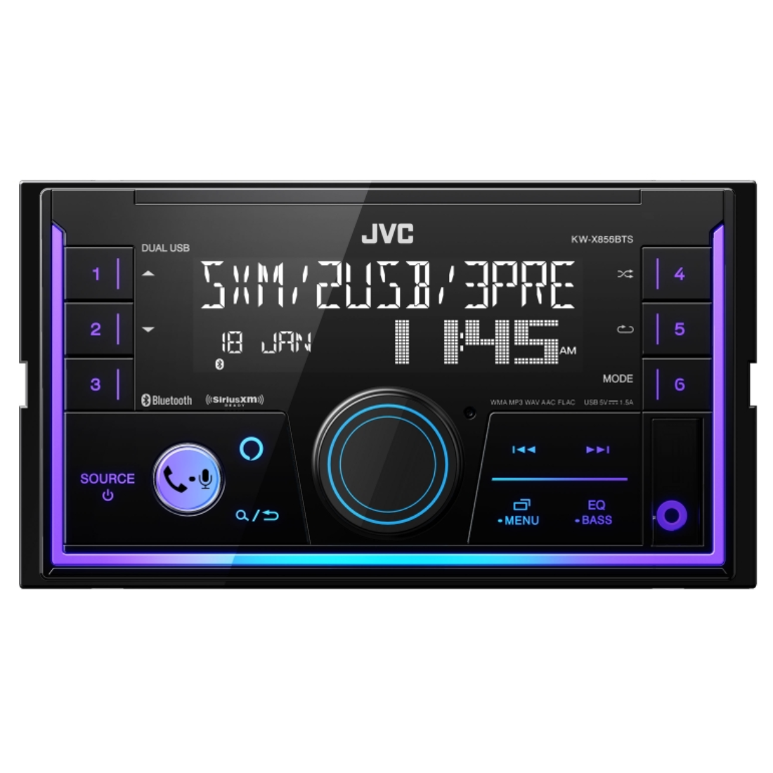 JVC KW-X855BTS 2-DIN Digital Media Receiver w/ Bluetooth / USB / Amazon Alexa