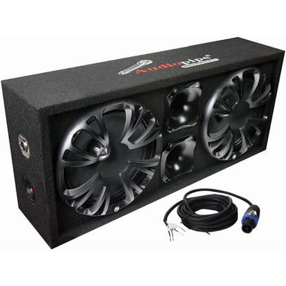 Audiopipe AP-CHULD-102 Sealed Enclosure w/ (2) 10" Speakers & (2) 4.5" Drivers