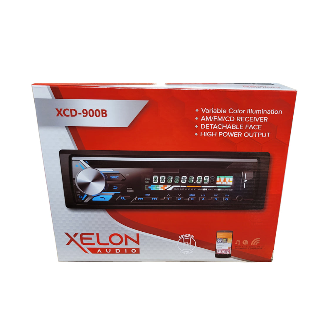 Xelon Audio XCD-900B 1-DIN CD/MP3/AM/FM Receiver w/ Variable Color Illumination