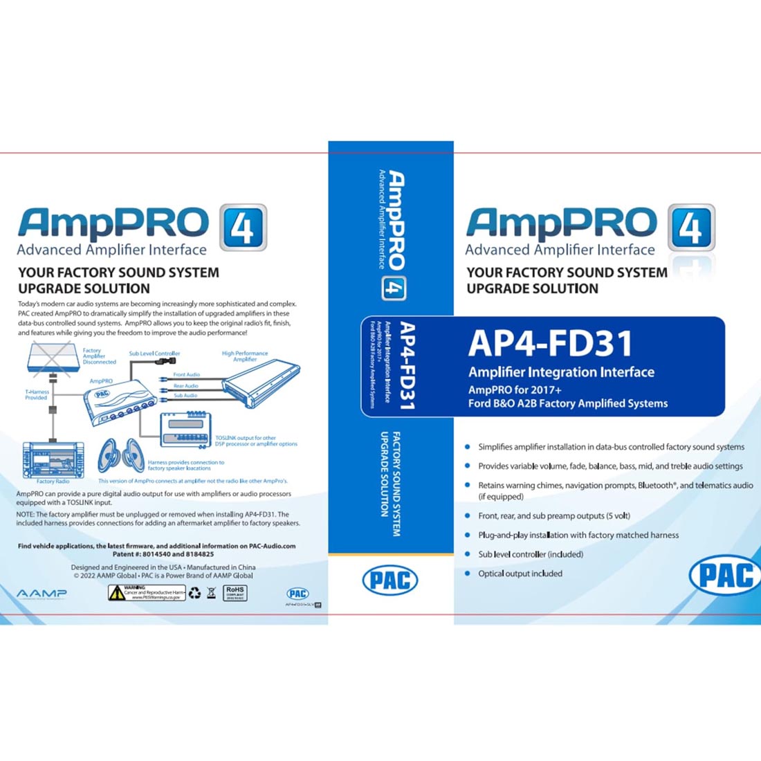 PAC AP4-FD31 AmpPro Amplifier Interface for 2018-Up Ford w/ B&O Factory Systems