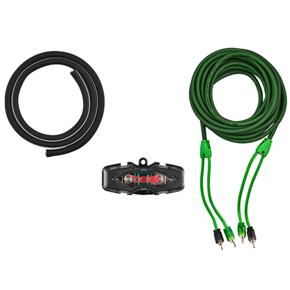 DS18 AKIT4.GR 4-GA CCA Amplifier Installation Wiring Kit Up to 1680W RMS (Green)