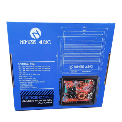 Nemesis Audio FIERCE-2.5KD 1-CH Monoblock 2500 Watts Max Class-D Car Amplifier