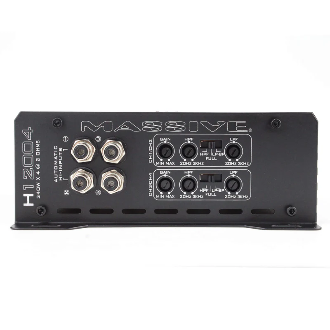 Massive Audio H12004 4-Channel 200W RMS x 4 @ 4-Ohm Full-Range Digital Amplifier