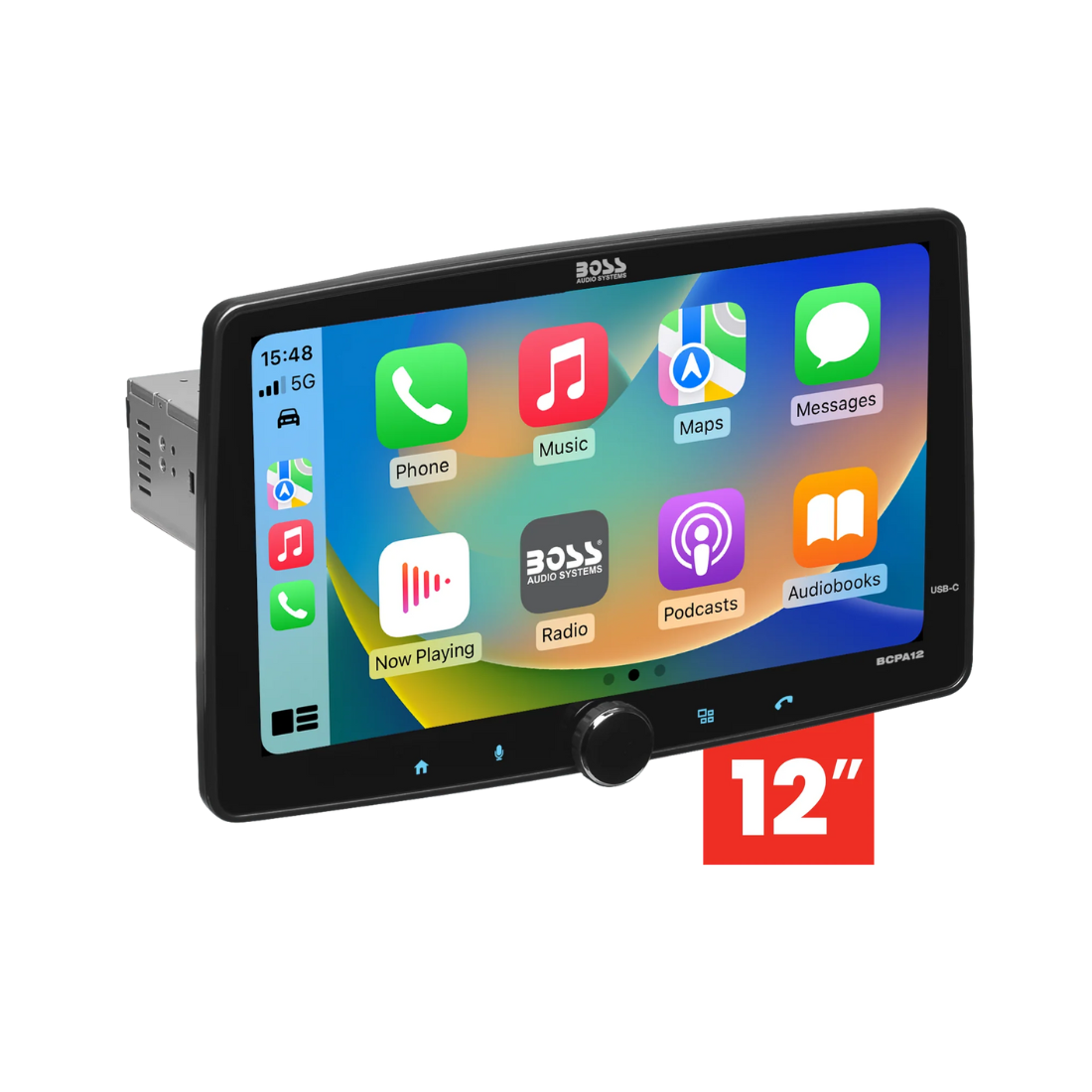 Boss BCPA12 1-DIN Bluetooth Digital Multimedia Receiver w/ 12" Touchscreen