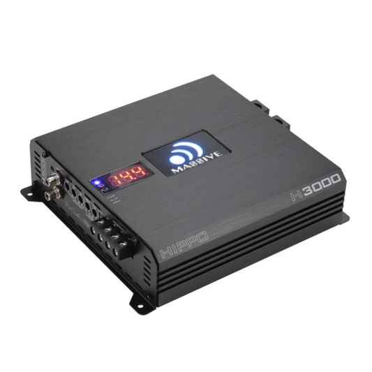 Massive Audio H3000 1-CH Monoblock 3000 Watts RMS @ 1 Ohm Class-D Car Amplifier