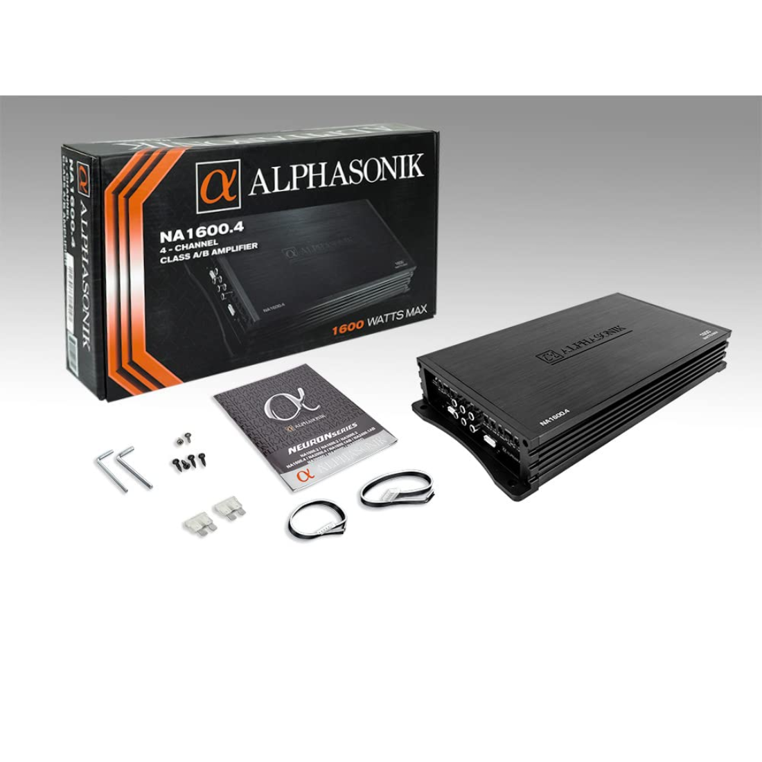 Alphasonik NA1600.4 Neuron Series 4-Channel 1600W Max Class-A/B Car Amplifier