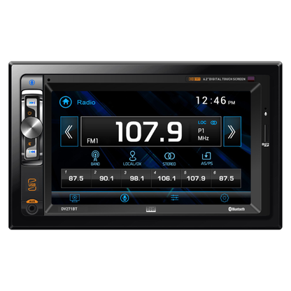 Dual DV271BT 2-DIN 6.2" Touchscreen CD/DVD/Bluetooth Digital Multimedia Receiver