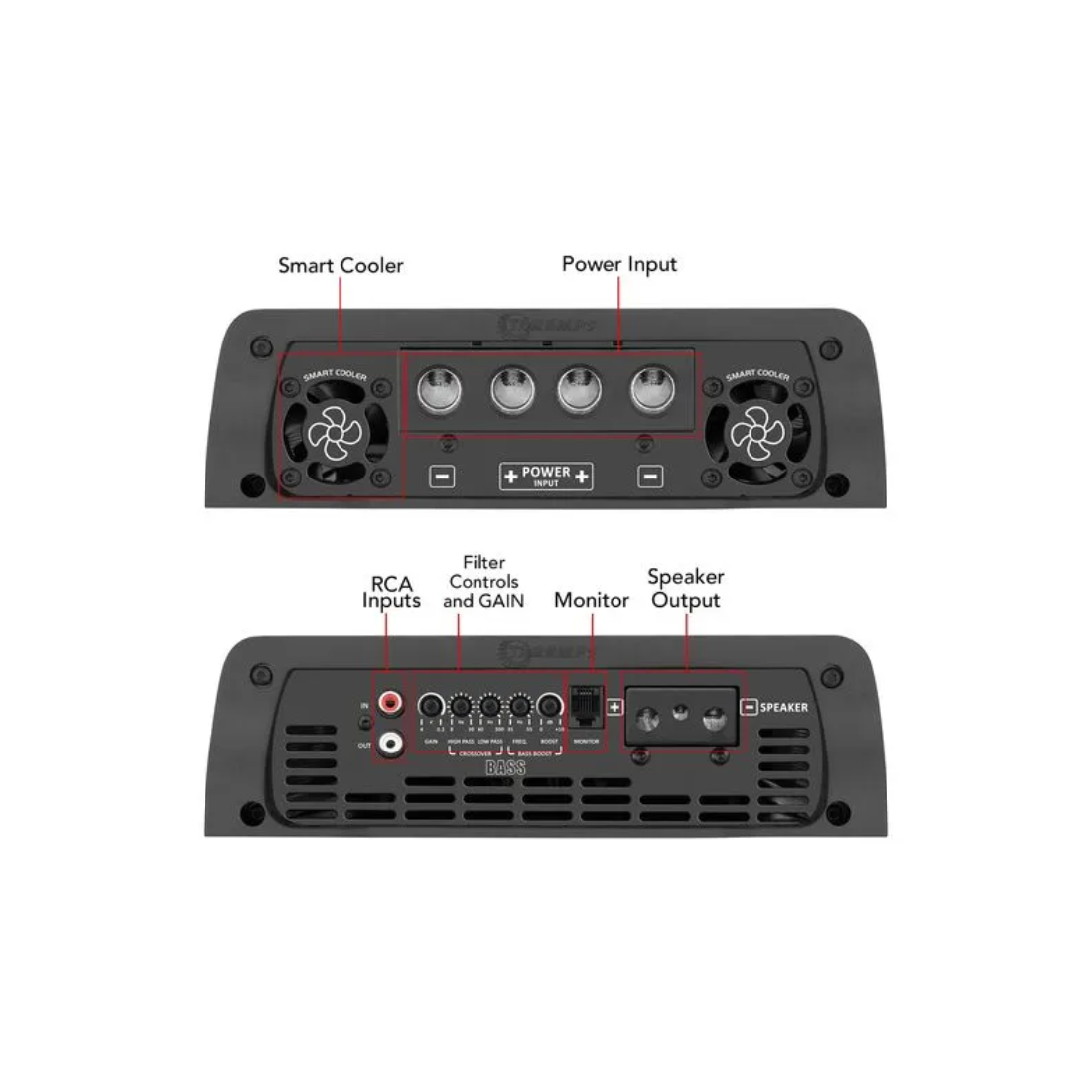 Taramps SMART 5 BASS 1-CH Monoblock 5000W RMS 0.5~2-Ohms Stable Car Amplifier