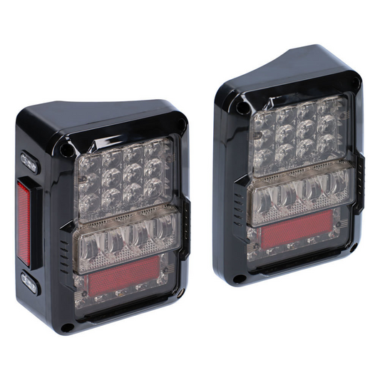 Heise JP-TL03T LED Lux Taillights for Jeep Wrangler JK 2007-2018 (Pair)