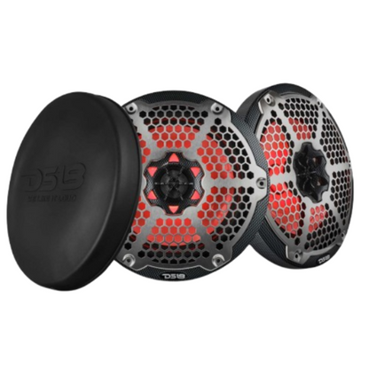 DS18 CF-8M 8" 2-Way 125W RMS 4-Ohm Marine Coaxial Speakers w/ RGB LED Lights