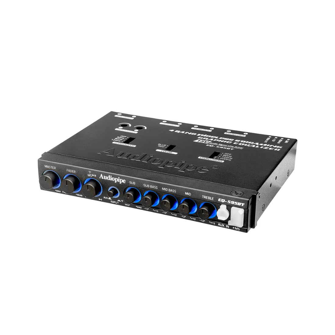 Audiopipe EQ-595BT 4-Band Bluetooth Wireless Audio Streaming Graphic Equalizer