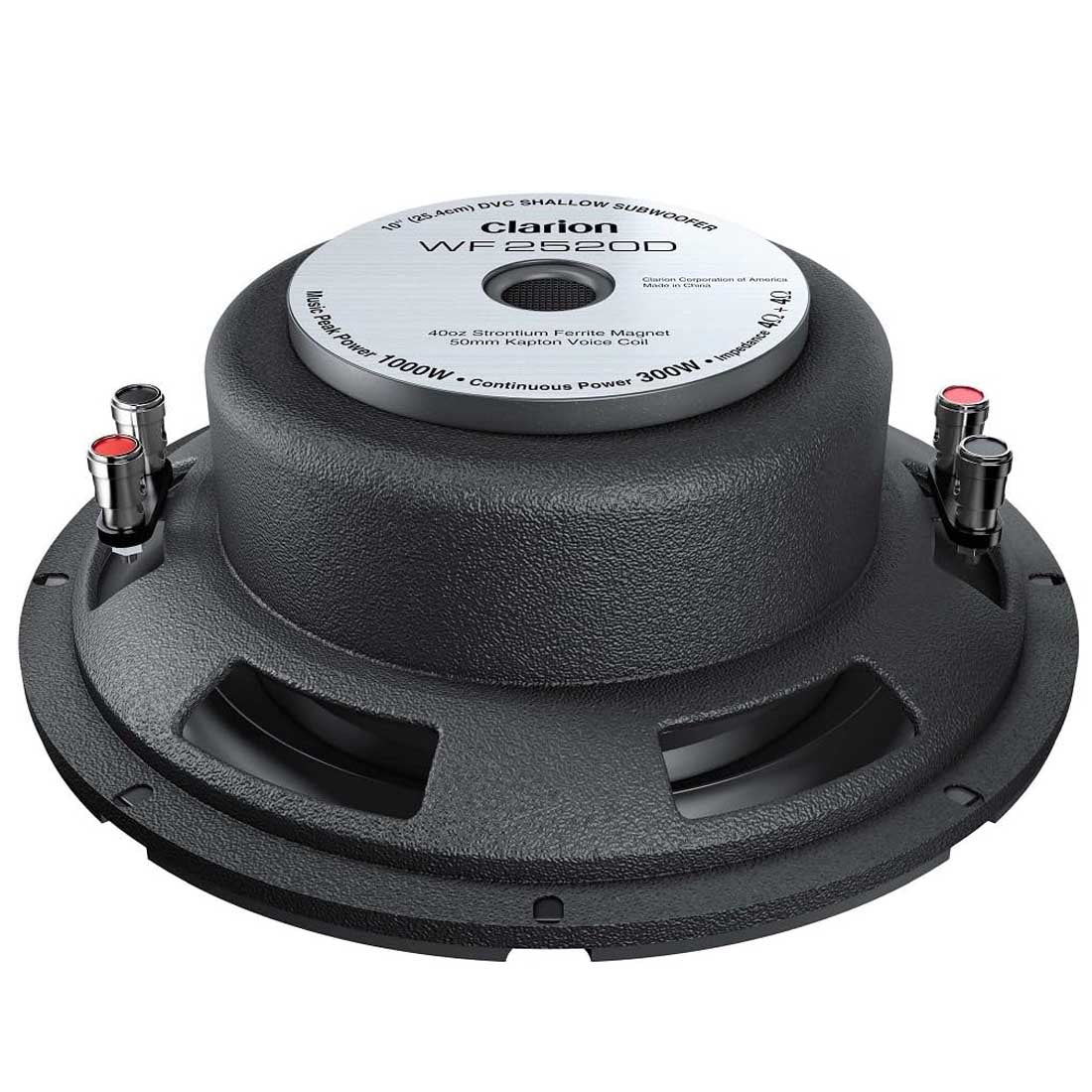 Clarion WF2520D 10" 1000W Max Dual 4-Ohm Voice Coil Shallow-Mount Car Subwoofer