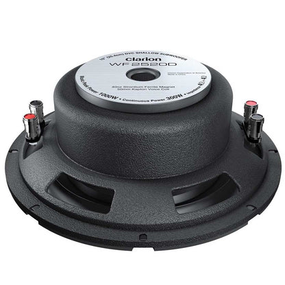 Clarion WF2520D 10" 1000W Max Dual 4-Ohm Voice Coil Shallow-Mount Car Subwoofer