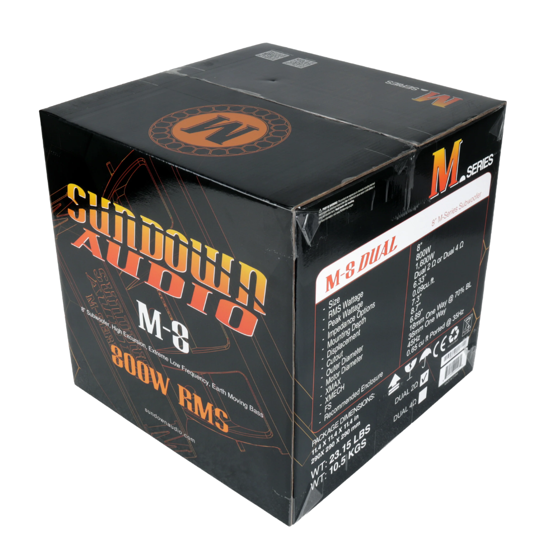 Sundown Audio M-Series M8 8-inch 1600W Peak Dual 2-Ohm Voice Coil Car Subwoofer