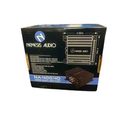 Nemesis Audio NA-400.4D 4-Channel 400W Max Class-D Car Audio Compact Amplifier