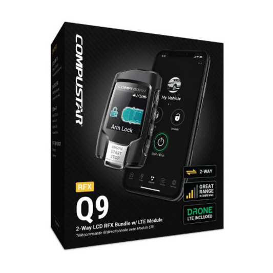 Compustar RFX-2WQ9-FM Q9 3000' Range 2-Way LCD Remote RFX Bundle w/ LTE Module
