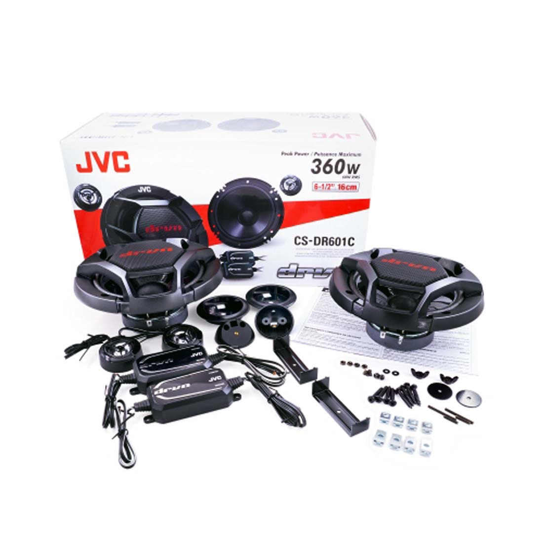 JVC CS-DR601C 6.5" 2-Way 360W Max 4-Ohms Car Audio Component Speaker System