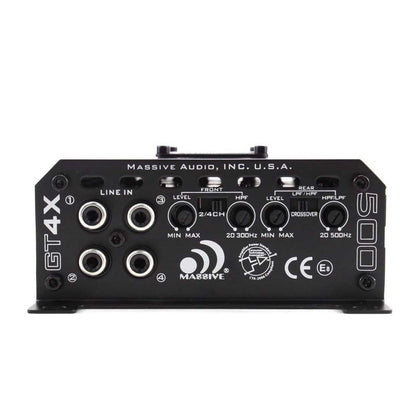 Massive Audio GT4X 4-Channel 120 Watts RMS x 4 @ 2 Ohm Class-D Car Amplifier