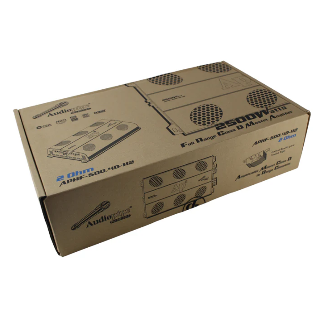 Audiopipe APHF-500.4D-H2 4-Channel 2500 W 2-Ohm Full-Range Class-D Car Amplifier