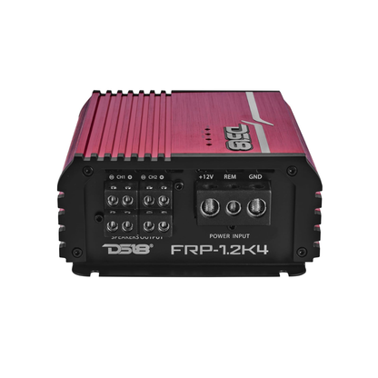 DS18 FRP-1.2K4/RD 4-Channel 1200W RMS Full-Range Class-D Car Amplifier (Red)