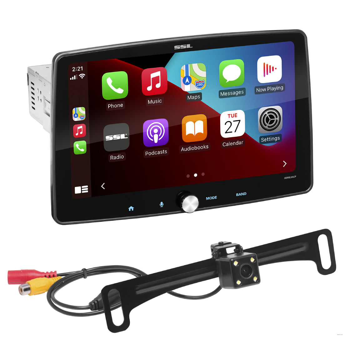 SSL SDML9ACPR Single-DIN, Apple CarPlay & Android Auto, MECH-LESS Multimedia Player (no CD/DVD) 9" Touchscreen Bluetooth