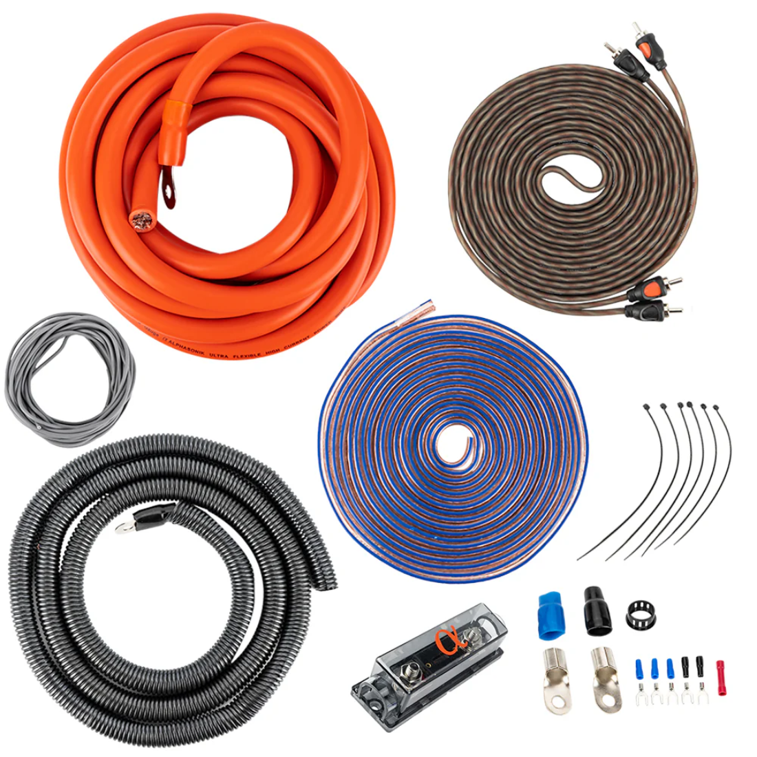 Alphasonik HK0 0 Gauge Car Audio Complete Wiring Amplifier Installation Kit