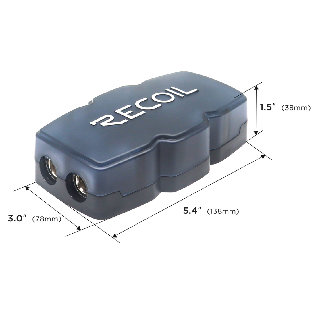 Recoil Audio AFH22 2-Way Mini-ANL Fused Distribution Block w/ 2x80A 2x120A Fuses