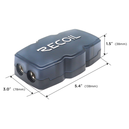 Recoil Audio AFH22 2-Way Mini-ANL Fused Distribution Block w/ 2x80A 2x120A Fuses