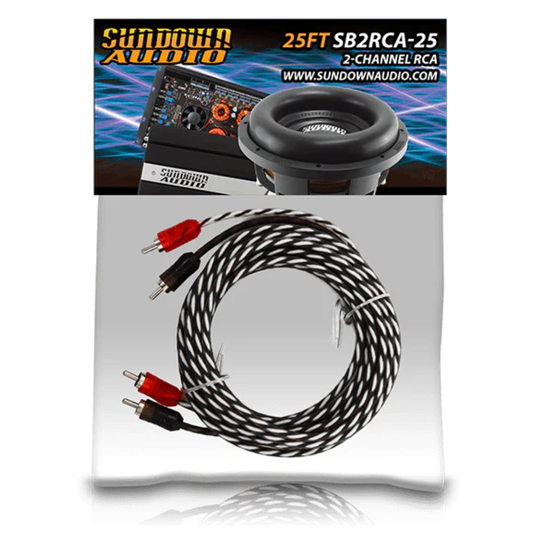 Sundown Audio SB2RCA-25 25FT 2-Channel Twisted Pair RCA Interconnect Cable