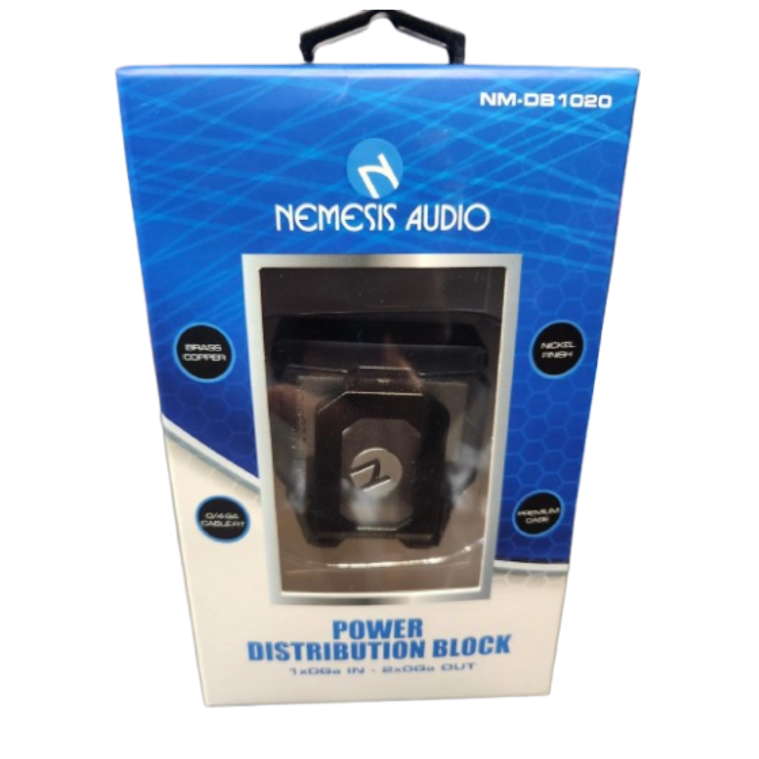 Nemesis Audio NM-DB1020 1x0Ga IN to 2x0Ga OUT 0/4 Gauge Power Distribution Block