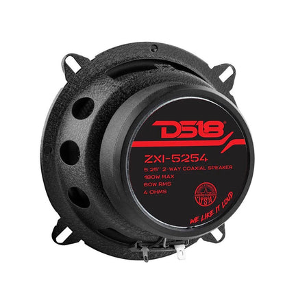 DS18 ZXI-5254 5.25" 2-Way 180W Max 4-Ohm Coaxial Speakers w/ Kevlar Cone (Pair)