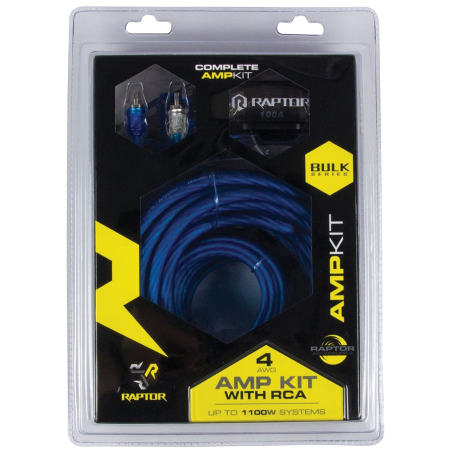 Raptor R2AK0 1/0 AWG Gauge Car Audio Wiring Amplifier Installation Kit