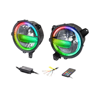 Metra JP-901RGBKT 9" Chasing LED Headlights for Jeep Wrangler Gladiator 2018-Up