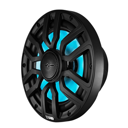 DS18 NXL-IQ8/BK 8" 2-Way 350W Max Marine Speakers w/ Digital LED Lights (Black)