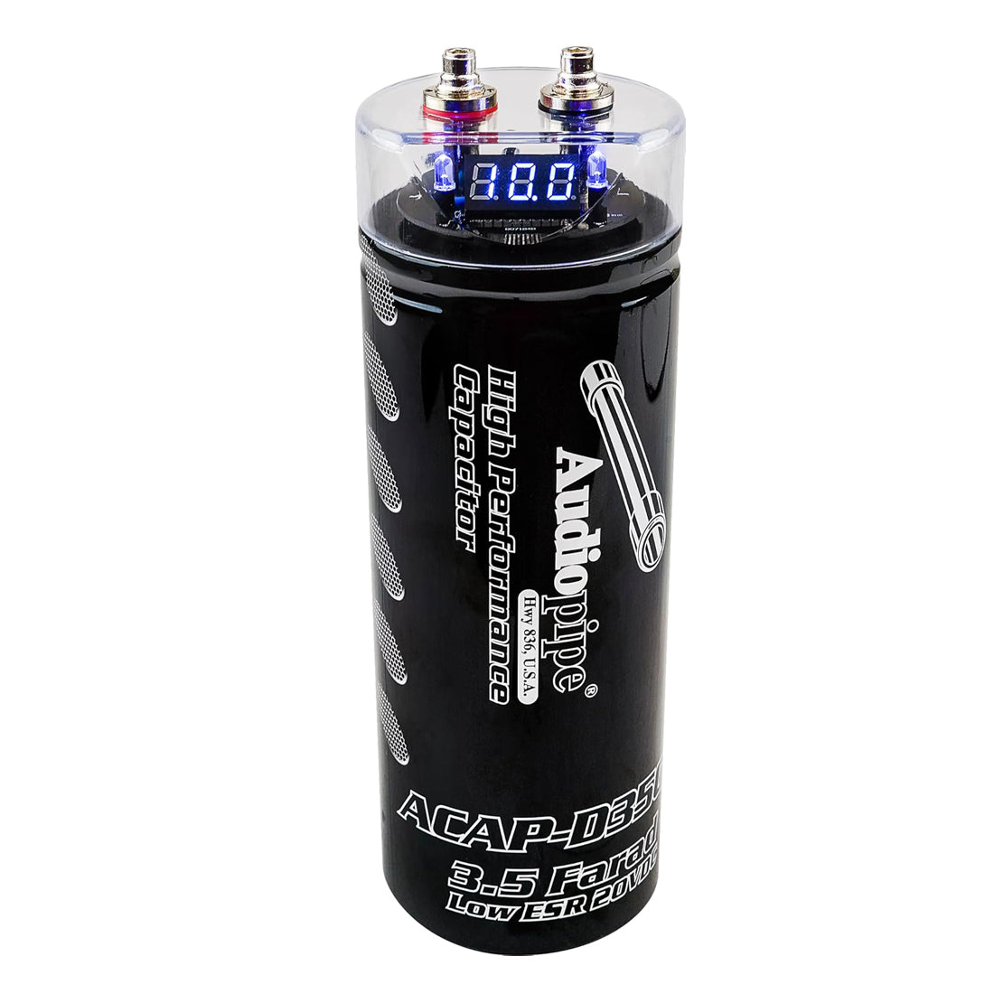 Audiopipe ACAP-D3500 3.5 Farad Capacitor w/ Digital Display & Status Indicator