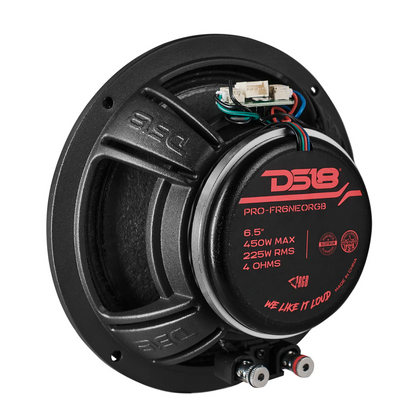 DS18 PRO-FR6NEORGB 6.5" 450W Max 4-Ohm Full Range Loudspeaker w/ RGB (Single)