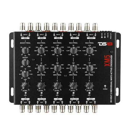 DS18 XM5 High Volt 5-Way Car Audio Active Crossover with Bass Boost