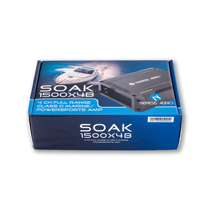 Nemesis Audio SOAK-1500X4B 4-CH Full-Range Class-D Marine Amplifier w/ Bluetooth