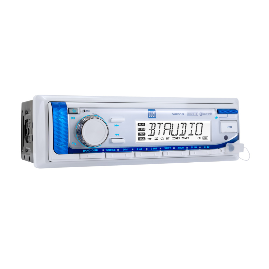 Dual MXD13 1-DIN MP3/USB/AUX/AM/FM/Bluetooth Marine Audio Digital Media Receiver