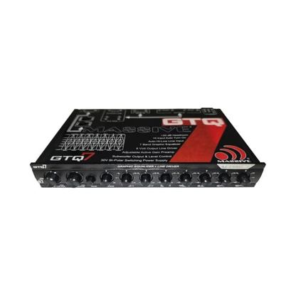 Massive Audio GTQ7 1/2-DIN 7 Band Graphic Equalizer with 8V Output Line Driver