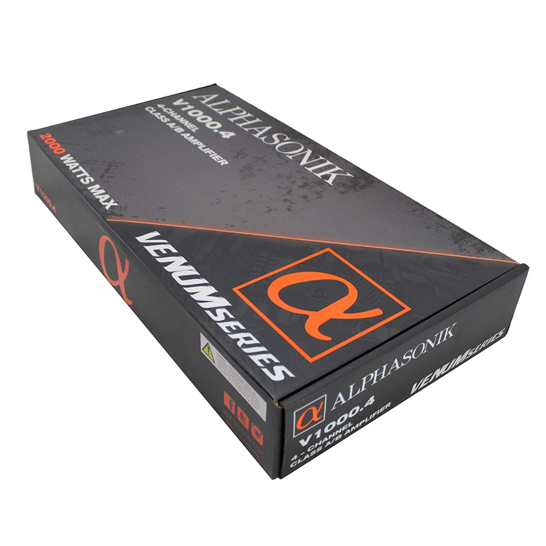 Alphasonik V1000.4 4-Channel 2000W Class-AB 4-Way Protection Circuitry Amplifier