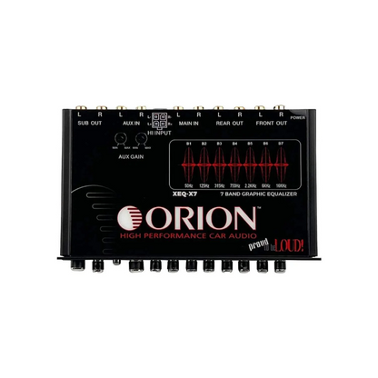 Orion XEQ-X7 7-Band Graphic Equalizer with Front AUX Input & Subwoofer Control