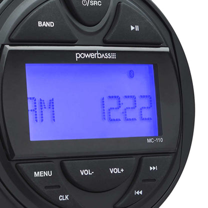 PowerBass MC-110 Marine Grade 2.75" LCD Digital Media Receiver with Bluetooth
