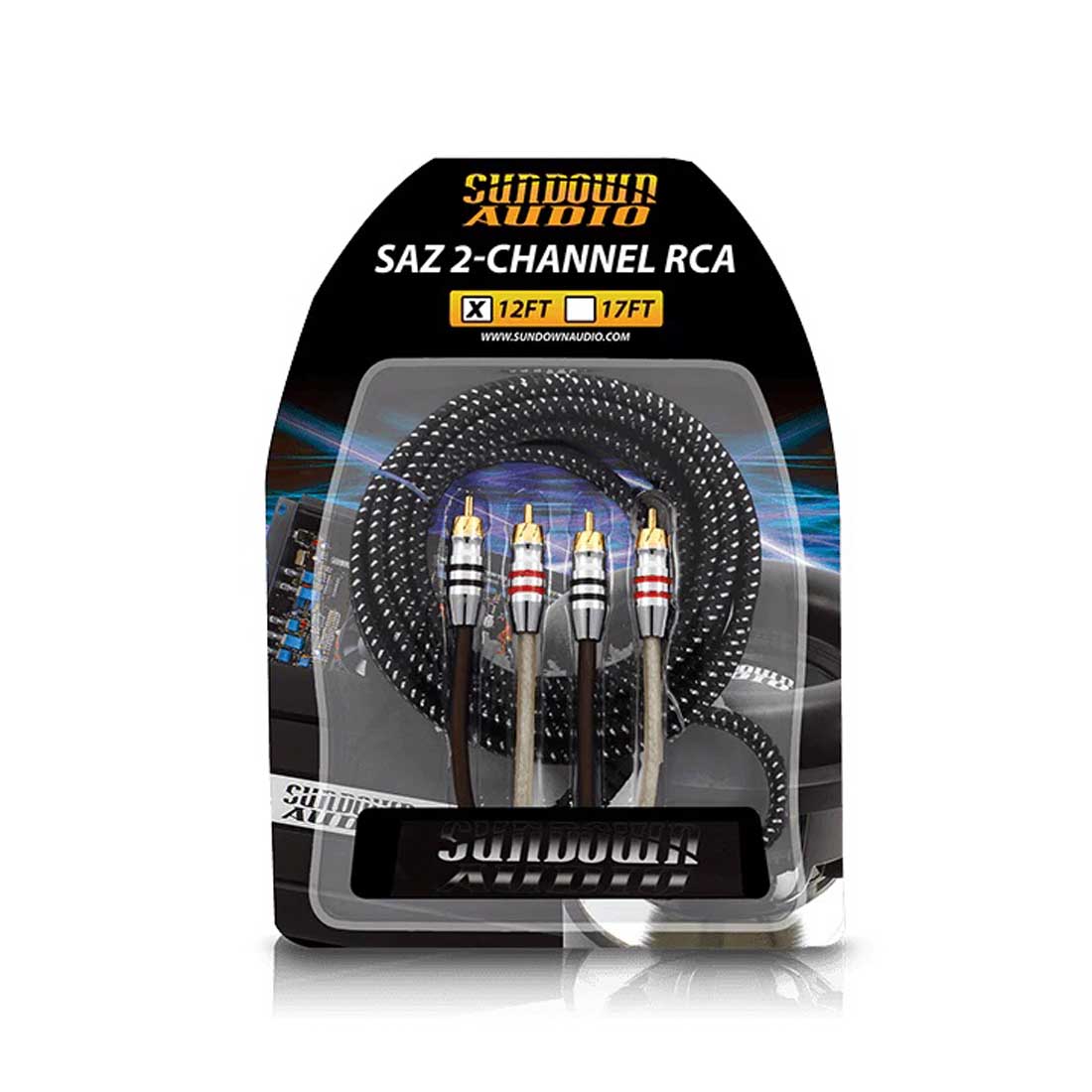 Sundown Audio SAZ-12FT 2-Channel 12Ft. Twisted 100% OFC RCA Interconnect Cable