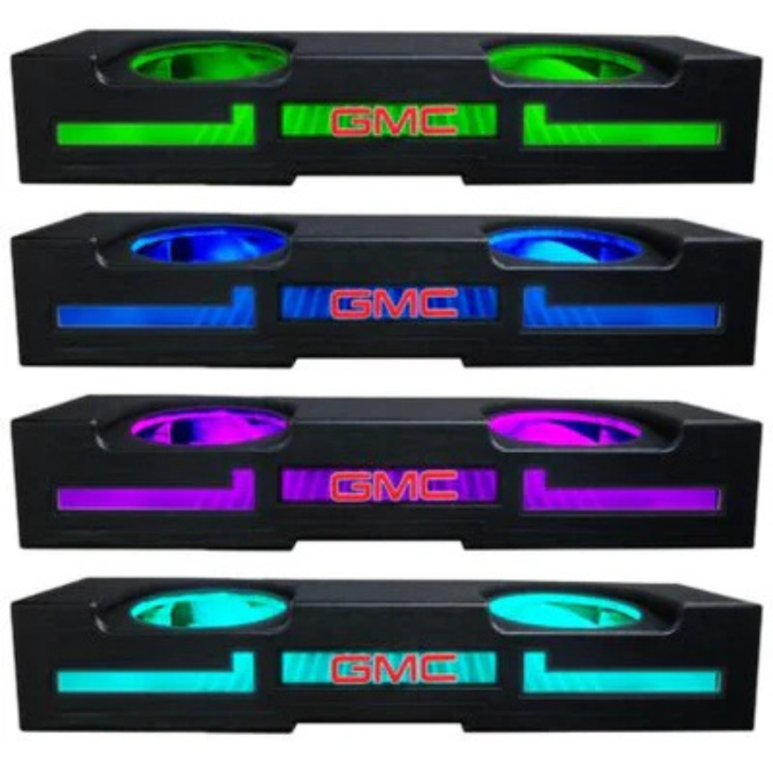 QPower QL-GMC14210 Dual 10" Vented Sub Enclosure w/ RGB for GMC 2014-18 Crew Cab