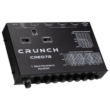 Crunch CREQ7B Car Audio 7-Band Parametric Equalizer with 9 Volt Line Driver