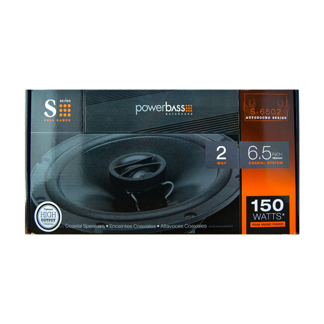 Powerbass S-6502 150W Max 6.5" 2-Way 4-Ohm Full Range Coaxial Car Audio Speakers